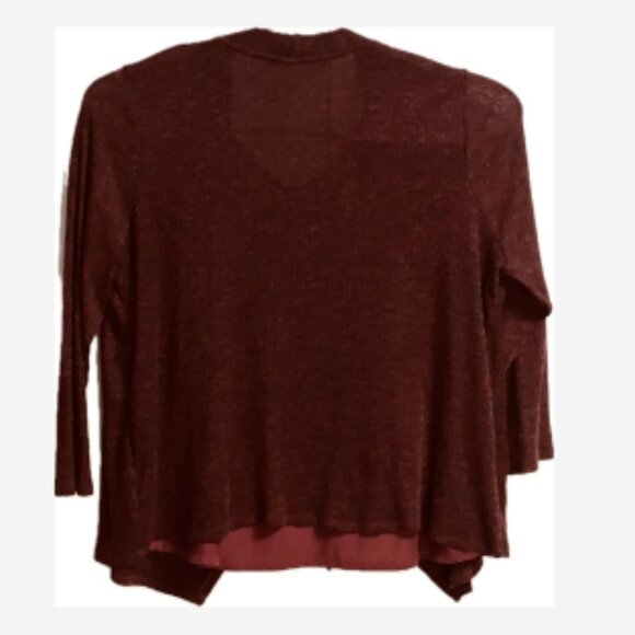 Faded Glory Top Cardigan With Attached Camisole Women's Size 4X (26-28) - Maroon - Picture 3 of 6